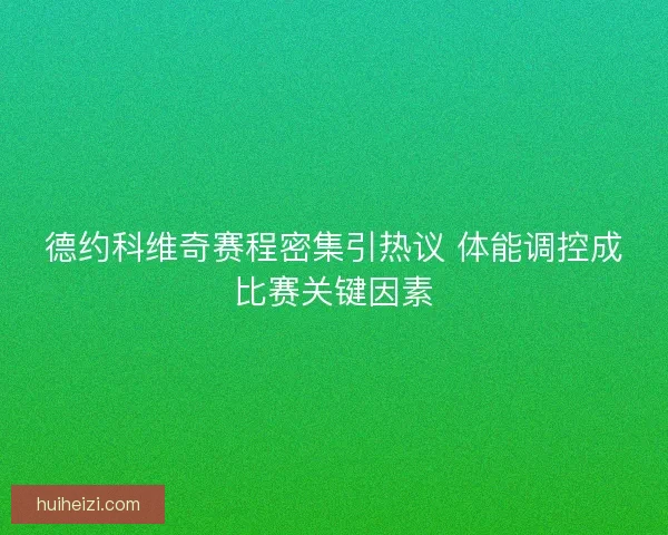 德约科维奇赛程密集引热议 体能调控成比赛关键因素